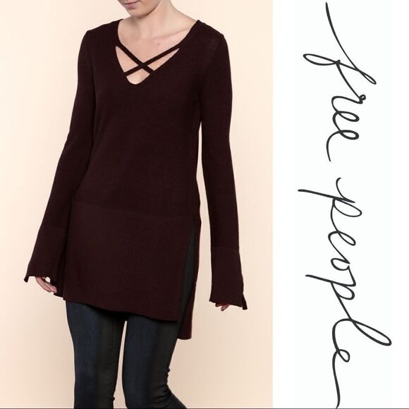 Free People The Andy Crisscross Sweater - Women’s M - Picture 1 of 10